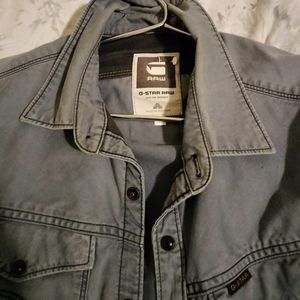 Gstar Long Sleeve Shirt Men Blue Grey Original